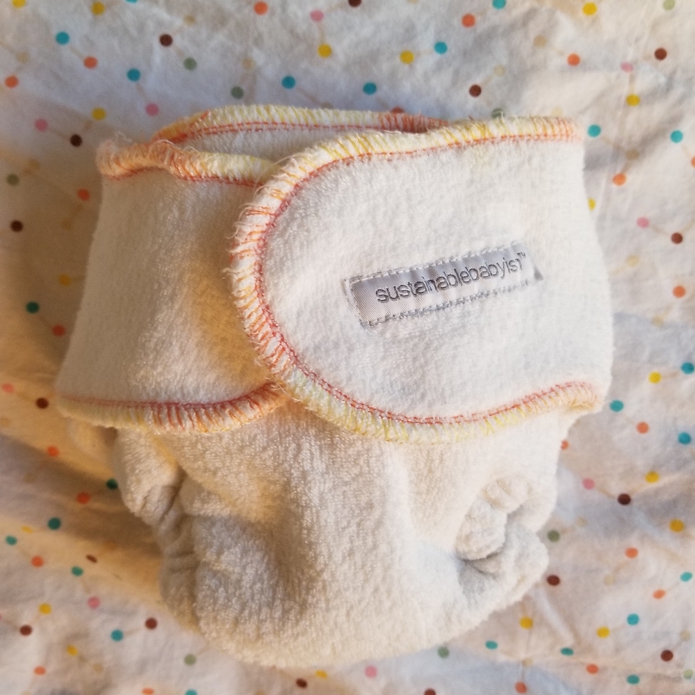 Sloomb Sustainablebabyish Snapless MultiFitted Bamboo/Cotton Cloth Diaper orange